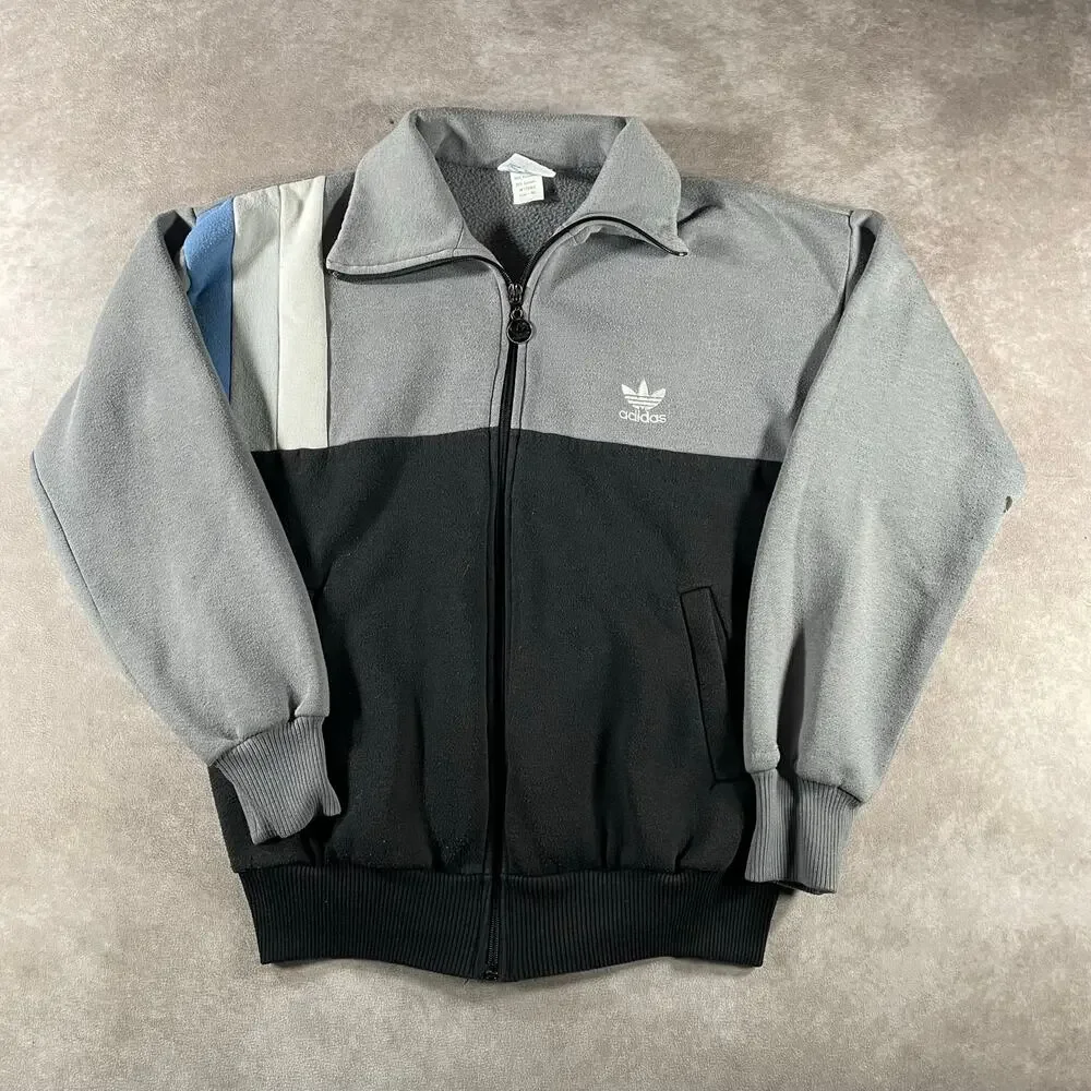 70s 80s Adidas Multicolor Full Zip Sweater Small Trefoil